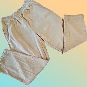 Vermont Country Store Tan Wide-Wale Corduroy Pull-On Pants SzMedP with Pockets